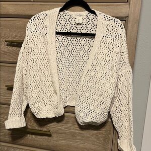 Jessica Simpson Cream Open-Knit Cardigan Size S NWOT